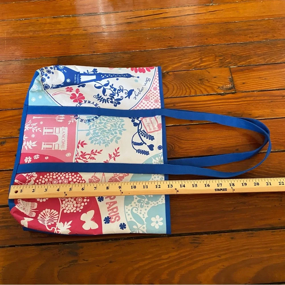 Retro Lancome Atelier Ize Blue Paris Print Canvas Tote